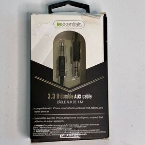 iessentials 3.3ft Durable Aux Cable For iPhone iPad Tablets Etc